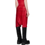 Elasticated Waist Red Leather Shorts