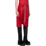 Elasticated Waist Red Leather Shorts