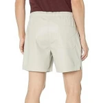 Elasticized Waist Off White Leather Shorts