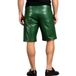 Green Leather Bermuda Shorts