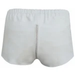 Men One Way Front To Back Zip Closure Real Sheepskin White Leather Shorts