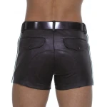 Mens Cool Look Real Sheepskin Black Leather Shorts