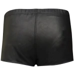 Mens Front Red Panel Real Sheepskin Black Leather Shorts