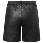 Mens High Quality Real Sheepskin Black Leather Bermuda Shorts