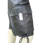 Mens Stylish Real Sheepskin Black Leather Cargo Shorts