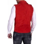Moto Red Suede Leather Vest