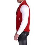Moto Red Suede Leather Vest