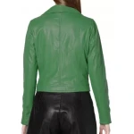 Asymmetrical Zipper Green Biker Jacket