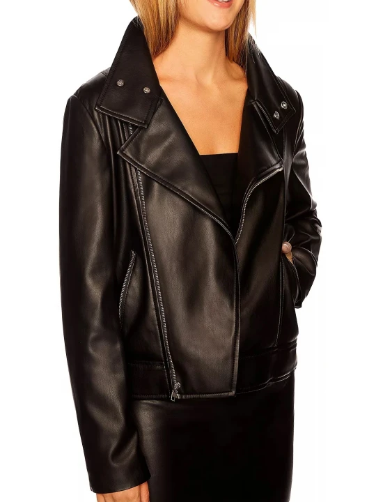 Black Leather Moto Jacket