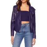 Blue Leather Moto Jacket