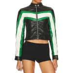 Multicolor Leather Moto Jacket