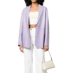 One Button Purple Leather Blazer