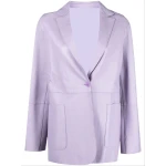 One Button Purple Leather Blazer
