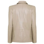 Welt Pockets Beige Leather Blazer