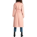 Double Breasted Pink Leather Overcoat