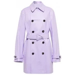 Double Breasted Purple Leather Overcoat