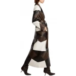 Patchwork Three Color Leather Overcoat