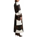Patchwork Three Color Leather Overcoat