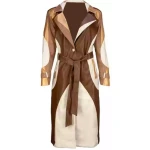 Patchwork Trench Belted Coat