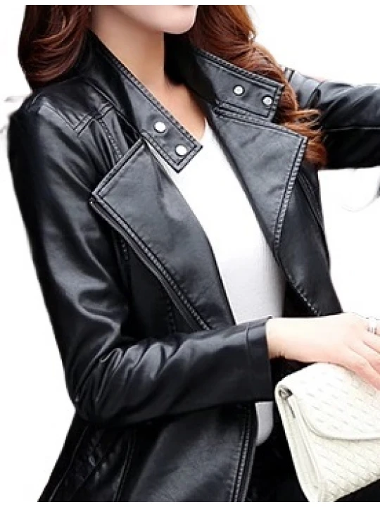 Womens Fabulous Real Lambskin Black Long Leather Trench Coat