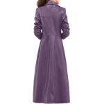 Womens Marvellous Design Genuine Sheepskin Purple Long Leather Trench Coat