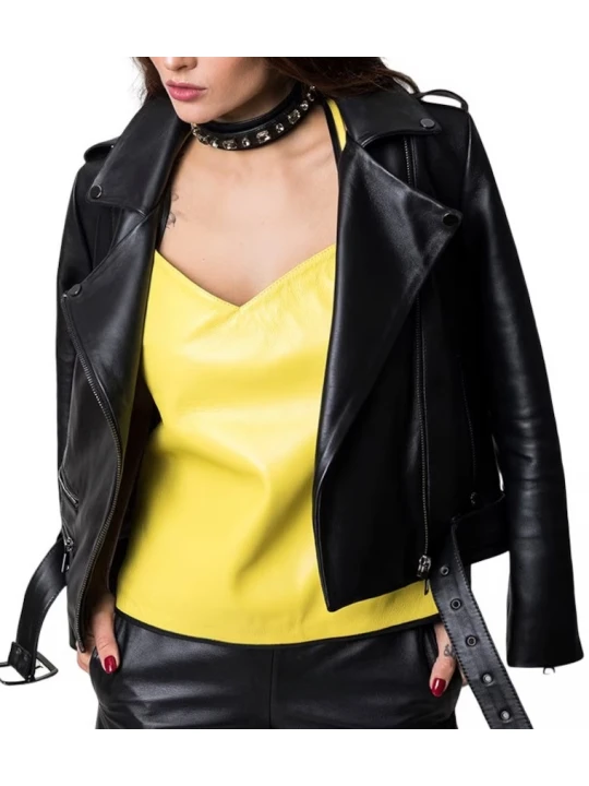 Adjustable Strap Yellow Leather Top