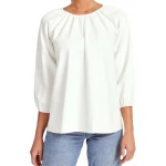 White Leather Puff Sleeve Top