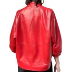 Womens Amazing Style Outwear Real Lambskin Red Leather Top