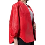 Womens Amazing Style Outwear Real Lambskin Red Leather Top