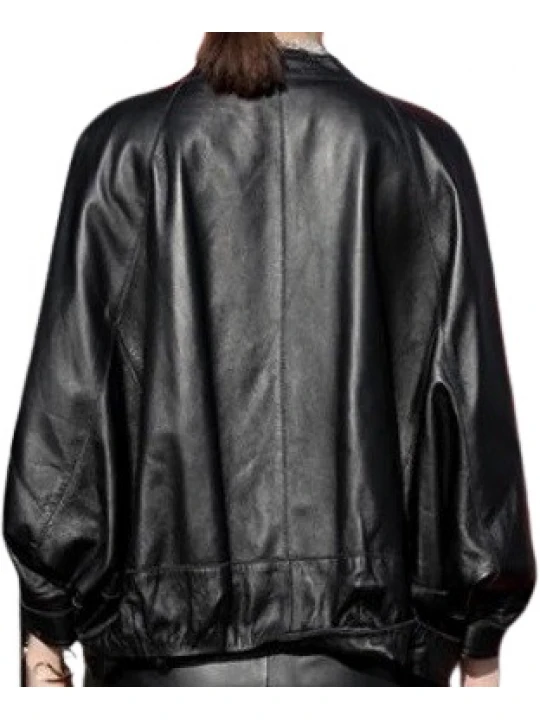Womens Incredible Design Outwear Real Lambskin Black Leather Top