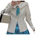 Womens Timeless Style Outwear Real Lambskin Beige Leather Top