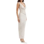 Off White Leather Maxi Dress