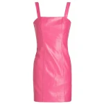 Pink Leather Mini Dress