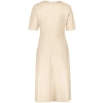Round Neck Leather Dress Cream