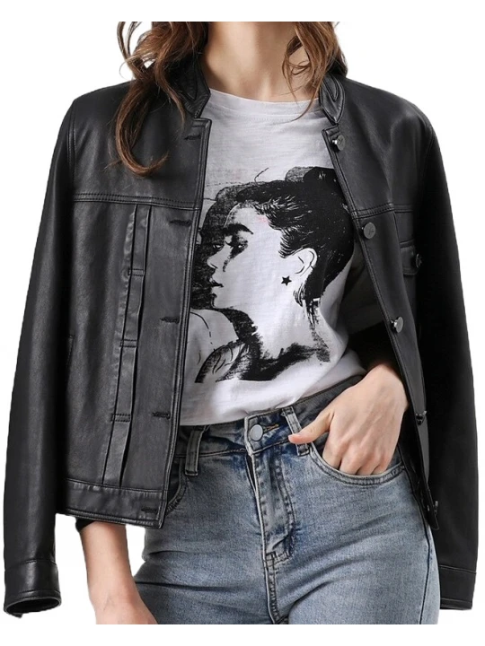 Cool Look Girls Real Sheepskin Black Leather Jacket