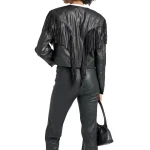 Fringed Black Leather Jacket