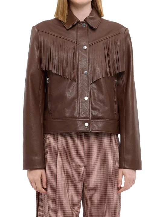 Fringed Brown Leather Jacket