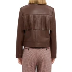 Fringed Brown Leather Jacket