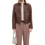 Fringed Brown Leather Jacket