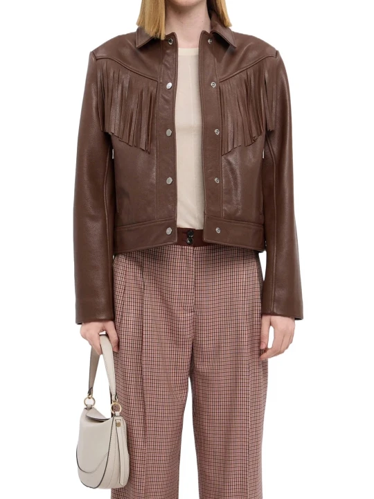 Fringed Brown Leather Jacket