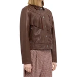 Fringed Brown Leather Jacket