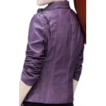 Girls Beautifully Crafted Original Lambskin Purple Leather Jacket Coat