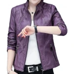Girls Beautifully Crafted Original Lambskin Purple Leather Jacket Coat