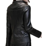 Girls Edgy Fashion Genuine Lambskin Black Leather Jacket Coat