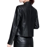 New Trendy Ladies Original Lambskin Black Leather Jacket