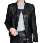 New Trendy Ladies Original Lambskin Black Leather Jacket