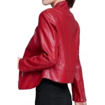 New Trendy Ladies Original Lambskin Red Leather Jacket