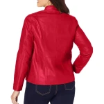 Red Leather Jacket With Zip Front