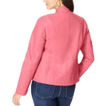 Zip Front Pink Leather Jacket