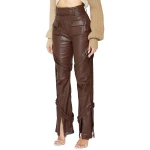 Brown Leather Carpenter Cargo Trousers